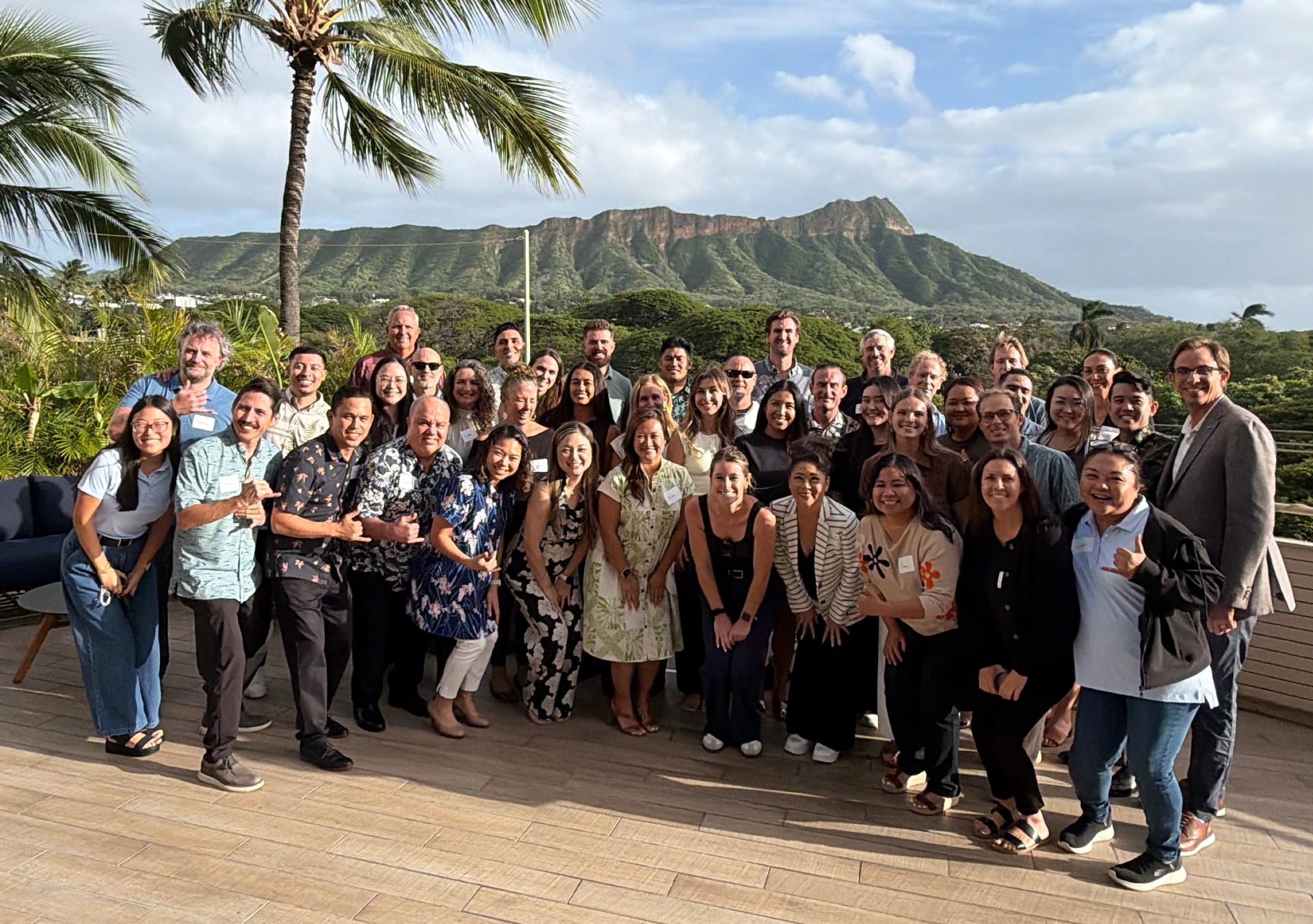 ProService Hawaii team gathered with Diamond Head in the background